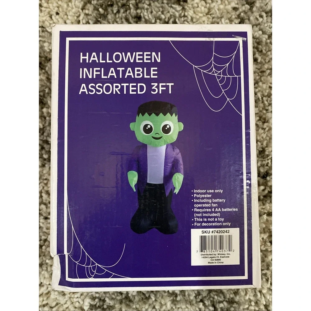 Winkey Halloween Inflatable Frankenstein 3FT‎ Indoor Battery Operated Decoration